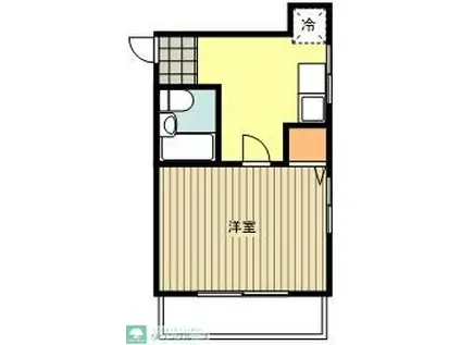 HAPPY HILL(1K/1階)の間取り写真