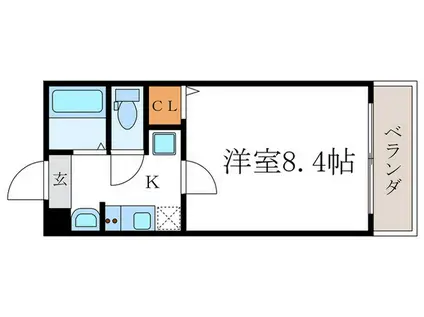 白川楽舎(1K/1階)の間取り写真