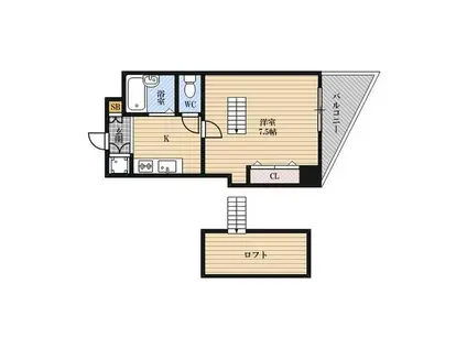 シュロスKSK(1K/2階)の間取り写真