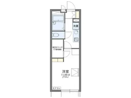 レオパレスグランダーム(1K/1階)の間取り写真