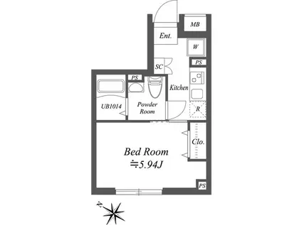 SOLASIA RESIDENCE南大塚(1K/3階)の間取り写真