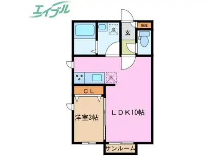 RENOM(1LDK/2階)の間取り写真