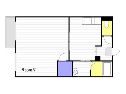 グリーンコート(1DK/1階)の間取り写真