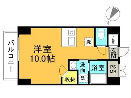 メゾンド銀山(ワンルーム/9階)の間取り写真