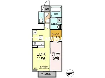 マーメゾン(1LDK/1階)の間取り写真