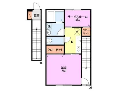COMMON大形本町(1SK/2階)の間取り写真