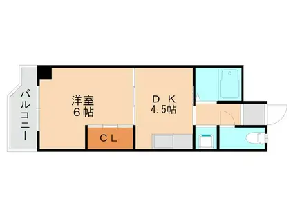 カーサ・コモーダ(1DK/2階)の間取り写真