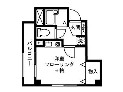 ロイヤルヒルズ忠生(ワンルーム/1階)の間取り写真