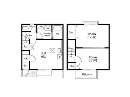 カーサ・デルーチェ(2LDK/1階)の間取り写真