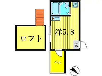 プレステージュ四つ木(ワンルーム/3階)の間取り写真