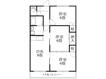 ガーデンヒルズ藍住II(3DK/4階)の間取り写真