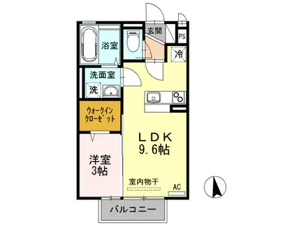 カーサ・フェリオ南佐古(1LDK/2階)の間取り写真