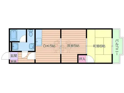 尚栄ドムス(2DK/3階)の間取り写真