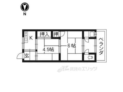 宮本ハイツ(2K/2階)の間取り写真