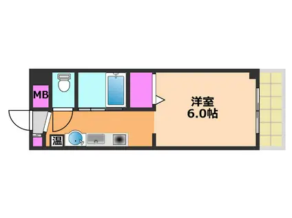 ドロメンスカセ三番館(1K/4階)の間取り写真