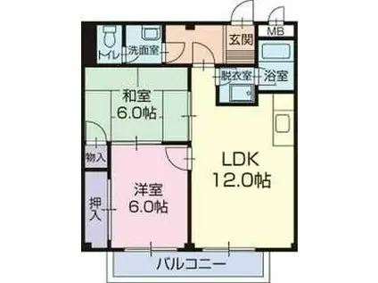 SURPLUSTWOAMANO(2LDK/2階)の間取り写真