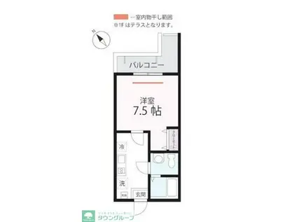 ハーミットクラブハウスメニャン(1K/2階)の間取り写真