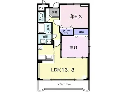 ソル・レヴェンテ(2LDK/2階)の間取り写真