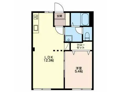 レゾルム(1LDK/1階)の間取り写真