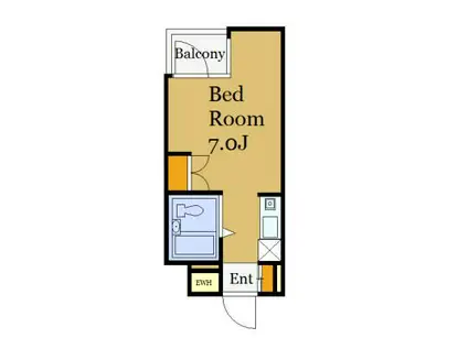 ステップコート新百合(ワンルーム/3階)の間取り写真