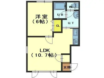 ピュアコートIII(1LDK/2階)の間取り写真