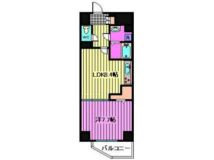 PRIME COZY(1LDK/14階)の間取り写真