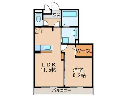 シャンポール(1LDK/3階)の間取り写真