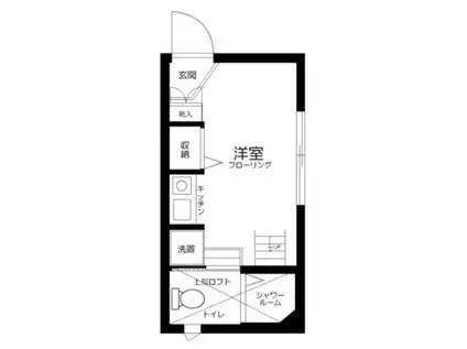ファーストハウス北新宿(ワンルーム/1階)の間取り写真