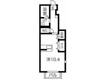 A.COURT(ワンルーム/1階)の間取り写真