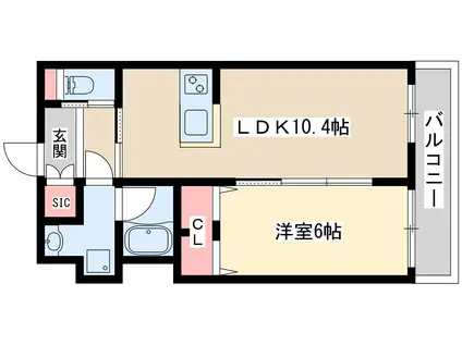 ディームス福島(1LDK/9階)の間取り写真