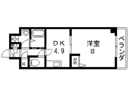 レガーロ布施(1DK/4階)の間取り写真