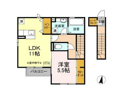 グランメール(1LDK/2階)の間取り写真