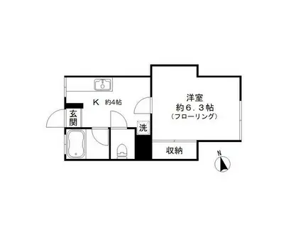 ハウス7(1K/1階)の間取り写真