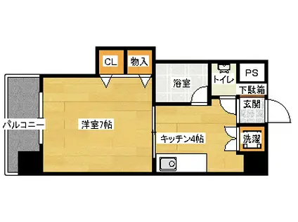 ベルレージュ二葉の里(1K/8階)の間取り写真