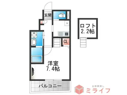 あんしん衣摺08-7002(1K/1階)の間取り写真