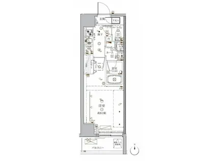 クレイシア入谷(1K/14階)の間取り写真