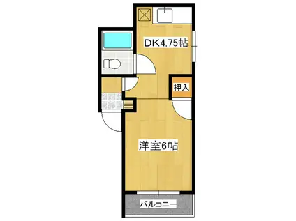 メゾン美芳(1DK/2階)の間取り写真