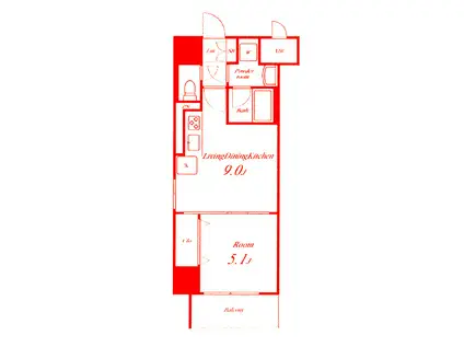 GRAND CHARME(1LDK/3階)の間取り写真