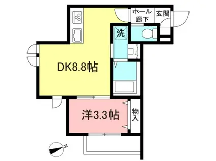 グランシャリオ(1DK/2階)の間取り写真