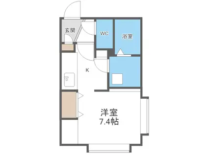 MTEEL西麻生(1K/1階)の間取り写真