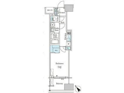 レガシス中目黒(1K/3階)の間取り写真