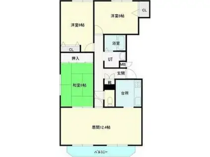 インペリアルII(3LDK/4階)の間取り写真