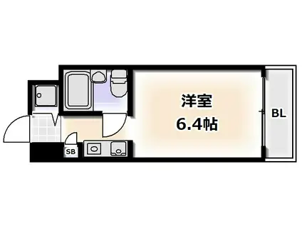 ラ・ハイール住吉(1K/4階)の間取り写真