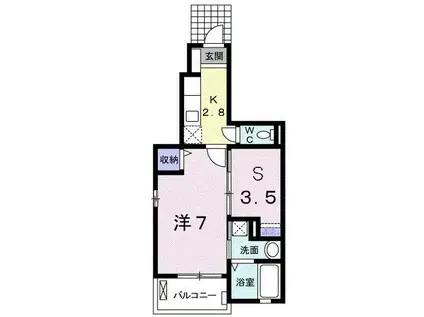 ファイン フレイズ(1K/1階)の間取り写真