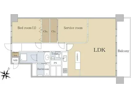 シーアイマンション白金(1SLDK/6階)の間取り写真