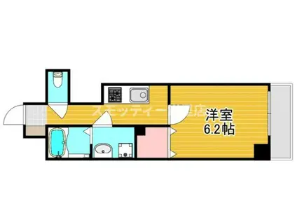 グランパシフィック花園北II(1K/2階)の間取り写真