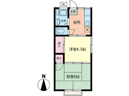 ホワイトヒルズ(2K/2階)の間取り写真