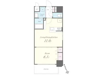 ランエージ新御徒町(1LDK/8階)の間取り写真