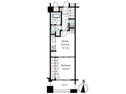 クリオレジダンス東京(1DK/2階)の間取り写真