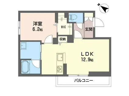 SHM サンパティーク M(1LDK/1階)の間取り写真